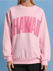 Bluza z napisem - różowy. Czerwone bluzy damskie Sinsay, l, bez wzorów, bez kaptura. Za 39.99 zł.