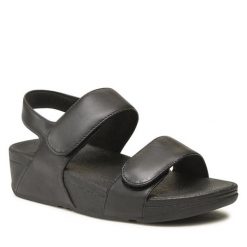 Sandały FitFlop. Czarne klapki damskie FitFlop, bez wzorów, bez obcasa, na koturnie, bez zapięcia. Za 309.99 zł.