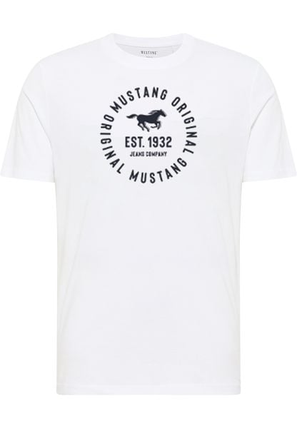 Męski T-Shirt Mustang Style Alex General White 1017992 2045. Białe t-shirty męskie Mustang, m, bez wzorów, bez kołnierzyka. Za 79.99 zł.