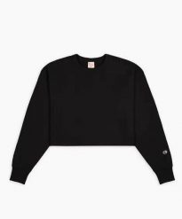Damska bluza Champion Crewneck Sweatshirt 112692-KK001. Czarne bluzy damskie Champion, xs, bez wzorów, z bawełny, bez kaptura, trekkingowe. Za 239.35 zł.