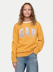 Gap Bluza 531000 Złoty Regular Fit. Żółte bluzy dla chłopców GAP, bez wzorów, z bawełny, bez ramiączek, bez kaptura. Za 99.99 zł.