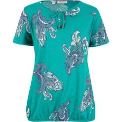 Shirt z nadrukiem bonprix dymny szmaragdowy z nadrukiem. Bluzki damskie bonprix. Za 34.99 zł.