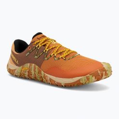 Buty barefoot męskie Merrell Trail Glove 7. Brązowe buty sportowe męskie Merrell, bez zapięcia, do biegania. Za 319.99 zł.