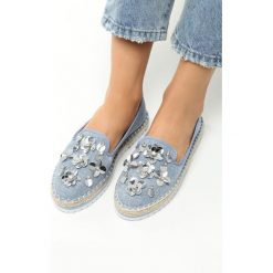 Niebieskie Espadryle Penta. Niebieskie espadryle damskie Born2be, z aplikacjami, z materiału. Za 39.99 zł.