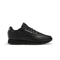 Buty do chodzenia damskie Reebok Classic Leather. Czarne obuwie sportowe damskie Reebok, bez wzorów, z materiału, trekkingowe, Reebok Classic. Za 374.00 zł.
