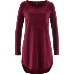 Długi shirt, długi rękaw bonprix czerwony klonowy. Czerwone bluzki damskie bonprix, bez wzorów, bez kołnierzyka. Za 44.99 zł.
