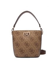 Guess Torebka Karnilla Logo HWOS99 01010 Brązowy. Brązowe torebki do ręki damskie Guess, z aplikacjami, ze skóry, bez dodatków. Za 589.99 zł.