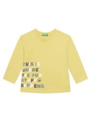 United Colors Of Benetton Bluzka 35RYG10K4 Zielony Regular Fit. Zielone t-shirty dla chłopców United Colors Of Benetton, bez wzorów, z bawełny, bez ramiączek. Za 49.99 zł.