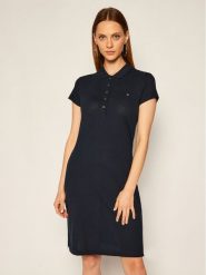 Tommy Hilfiger Sukienka codzienna Heritage WW0WW24973 Granatowy Slim Fit. Niebieskie sukienki damskie Tommy Hilfiger, na co dzień, m, bez wzorów, z bawełny, bez kołnierzyka, bez ramiączek, proste. Za 449.99 zł.