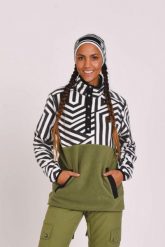 Bluza polarowa Fall Line w kolorze khaki. Zielone bluzy damskie OOSC, na zimę, uniwersalny, bez wzorów, z materiału, bez kaptura. Za 367.99 zł.