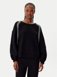 TWINSET Bluza 252LI2MCC Czarny Regular Fit. Czarne bluzy damskie Twinset, s, bez wzorów, z bawełny, bez kaptura. Za 819.99 zł.
