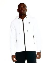 Męska bluza Leone z pełnym zamkiem Soft Basic. Białe bluzy męskie LEONE 1947 APPAREL, l, bez wzorów, z bawełny, z kapturem, na fitness i siłownię. Za 126.26 zł.