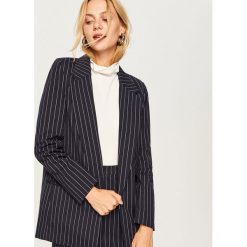 Elegancki żakiet - Granatowy. Niebieskie żakiety damskie Reserved, eleganckie. Za 99.99 zł.