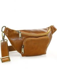 Torebka nerka na szerokim pasku skórzana premium pelle - MARCO MAZZINI camel. Brązowe torebki do ręki damskie bez wzorów, ze skóry, bez dodatków. Za 399.00 zł.
