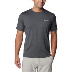 Koszulka sportowa męska Columbia Tech Trail Crew Neck II z krótkim rękawem. Szare koszulki sportowe męskie Columbia, m, bez wzorów, z elastanu, bez kołnierzyka, bez ramiączek, trekkingowe. Za 129.00 zł.