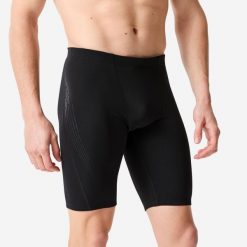 Spodenki pływackie jammer męskie Decathlon 500 Fiti. Brązowe kąpielówki męskie Decathlon, m, bez wzorów, z elastanu, długie, na fitness i siłownię. Za 129.99 zł.