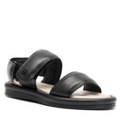 Sandały GINO ROSSI. Czarne klapki damskie Gino Rossi, bez wzorów, bez obcasa, na płaskiej podeszwie, bez zapięcia. Za 399.99 zł.