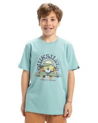 Koszulka z krótkim rękawem dla Chłopców EV SKULL FEAST. Niebieskie t-shirty dla chłopców Quiksilver, bez wzorów, z bawełny, bez ramiączek. Za 79.99 zł.
