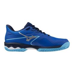 Buty do tenisa męskie Mizuno Wave Exceed Light 2. Niebieskie buty sportowe męskie Mizuno, z materiału, bez zapięcia, do biegania, mizuno wave. Za 299.99 zł.