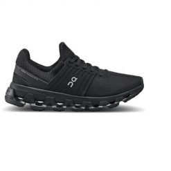 Buty do biegania damskie On Cloudswift 3. Czarne obuwie sportowe damskie On, bez wzorów, z materiału, do biegania. Za 619.99 zł.