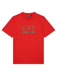 EA7 Emporio Armani T-Shirt 7B000350 AF10375 U5005 Czerwony Regular Fit. Czerwone t-shirty dla chłopców EA7 Emporio Armani, bez wzorów, z bawełny, bez ramiączek. Za 189.99 zł.