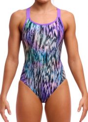 Strój kąpielowy Funkita Fly Dye - Eclipse. Brązowe kostiumy jednoczęściowe damskie FUNKITA, s, bez wzorów, z elastanu, sportowe, na fitness i siłownię. Za 249.00 zł.