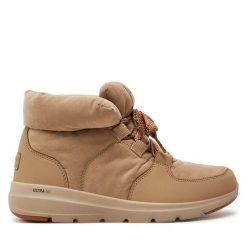 Trzewiki Skechers. Brązowe botki damskie Skechers, bez obcasa, na płaskiej podeszwie, bez zapięcia. Za 319.99 zł.