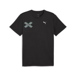 Męska koszulka RUN DIGITOKYO z grafiką PUMA Black. Czarne koszulki sportowe męskie Puma, m, bez wzorów, bez kołnierzyka, bez ramiączek, do biegania. Za 139.00 zł.
