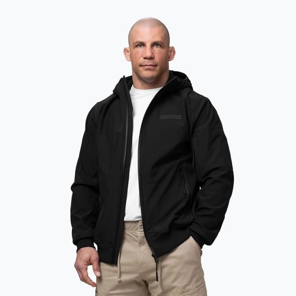 Kurtka męska Pitbull Roscoe Softshell. Czarne kurtki męskie PITBULL, m, bez wzorów, z elastanu, bez kaptura. Za 289.99 zł.