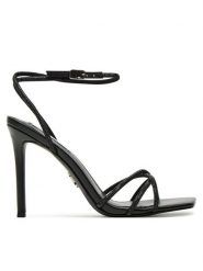 Steve Madden Sandały Slayed SM11002948 Czarny. Czarne klapki damskie Steve Madden, bez wzorów, ze skóry, bez obcasa, na szpilce, bez zapięcia. Za 319.99 zł.