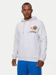 Adidas Bluza Trefoil IS2913 Szary Regular Fit. Szare bluzy męskie Adidas, m, bez wzorów, z bawełny, bez kaptura. Za 199.99 zł.