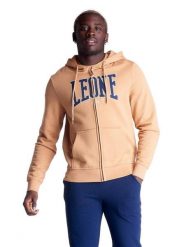 Bluza z kaptur na co dzień na siłownię. Brązowe bluzy męskie LEONE 1947 APPAREL, xs, bez wzorów, z bawełny, z kapturem, na fitness i siłownię. Za 210.46 zł.