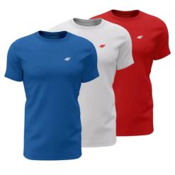 T-shirt męski (ZESTAW KOSZULEK 3 SZT.) 4F 4FWSS26TTSHM4482. T-shirty męskie 4f, m, bez wzorów, z bawełny, biznesowe, bez kołnierzyka. Za 159.99 zł.