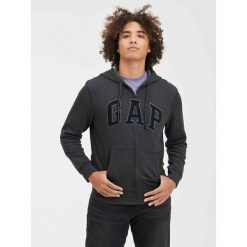 Bluza męska GAP V-Heritage Logo FZ. Szare bluzy męskie GAP, m, bez wzorów, bez kaptura. Za 129.99 zł.