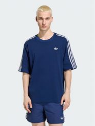 Adidas T-Shirt Adicolor 3-Stripes Oversized Tee KS7414 Granatowy Oversize. Niebieskie krótkie spodenki sportowe męskie Adidas, m, bez wzorów, z bawełny, sportowe, bez kołnierzyka. Za 148.99 zł.