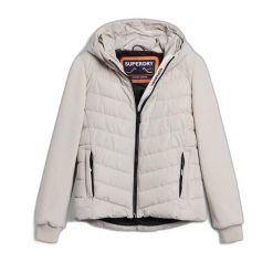 Damska kurtka z kapturem Superdry Storm Hybrid. Brązowe kurtki sportowe damskie Superdry., bez wzorów, z puchu, z kapturem. Za 514.30 zł.