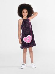 MICHAEL KORS KIDS Sukienka elegancka R12152 D Czarny Regular Fit. Czarne sukienki dla dziewczynek MICHAEL KORS KIDS, bez wzorów, z bawełny, eleganckie, bez ramiączek. Za 889.99 zł.
