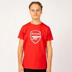 Koszulka męska Arsenal. Czerwone koszulki sportowe męskie ARSENAL, m, bez wzorów, z bawełny, bez kołnierzyka, bez ramiączek, do piłki nożnej. Za 109.99 zł.