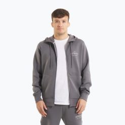 Bluza męska Pitbull Sampson Hooded Zip Sweatshirt. Szare bluzy sportowe męskie PITBULL, l, bez wzorów, z bawełny, bez kaptura, na fitness i siłownię. Za 229.99 zł.