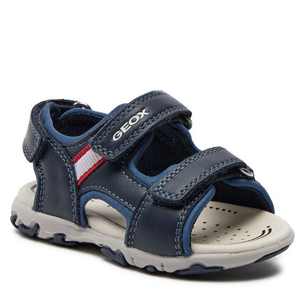 Sandały Geox. Niebieskie sandały chłopięce Geox, bez zapięcia. Za 249.99 zł.