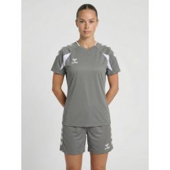 Damski jersey Hummel Core 2.0. Białe koszulki sportowe damskie Hummel, bez wzorów, z jersey, sportowe, bez kołnierzyka. Za 170.50 zł.