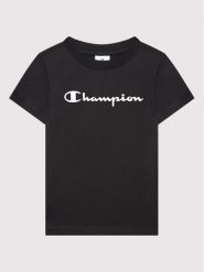 Champion T-Shirt Contrast Script Logo 404541 Czarny Regular Fit. Czarne t-shirty dla chłopców Champion, bez wzorów, z bawełny, bez ramiączek. Za 89.99 zł.
