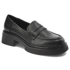 Czarne Mokasyny S.Barski Eleganckie Wsuwane Obuwie Damskie. Czarne mokasyny damskie S.BARSKI, bez wzorów, ze skóry, biznesowe, bez obcasa, bez zapięcia. Za 239.00 zł.