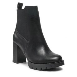 Botki Jenny Fairy. Czarne botki damskie Jenny Fairy, bez obcasa, na słupku, bez zapięcia. Za 179.99 zł.