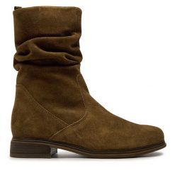 Botki Gabor. Brązowe botki damskie Gabor, bez obcasa, na płaskiej podeszwie, bez zapięcia. Za 759.99 zł.