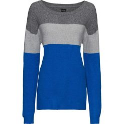 Sweter dzianinowy bonprix ciemnoszaro-jasnoszaro-lazurowy melanż. Swetry damskie marki KALENJI. Za 89.99 zł.