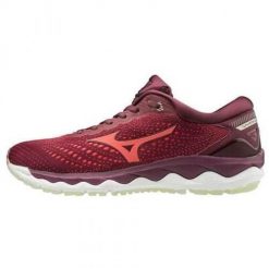 Buty do biegania damskie Mizuno Wave Sky 3 bordowe. Czerwone obuwie sportowe damskie Mizuno, bez wzorów, z materiału, do biegania, mizuno wave. Za 720.65 zł.