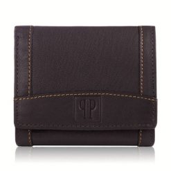 Portfel skórzany PAOLO PERUZZI T-54-BR brązowy. Brązowe portfele męskie Paolo Peruzzi, bez wzorów, ze skóry. Za 44.99 zł.
