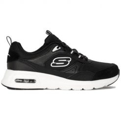 Buty do chodzenia damskie Skechers 149947BKW. Czarne obuwie sportowe damskie Skechers, bez wzorów, z materiału, trekkingowe. Za 439.99 zł.