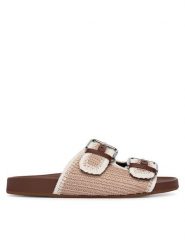 Weekend Max Mara Klapki 2615521055600 Beżowy. Brązowe klapki damskie Weekend Max Mara, bez wzorów, z materiału, bez obcasa. Za 1,259.00 zł.